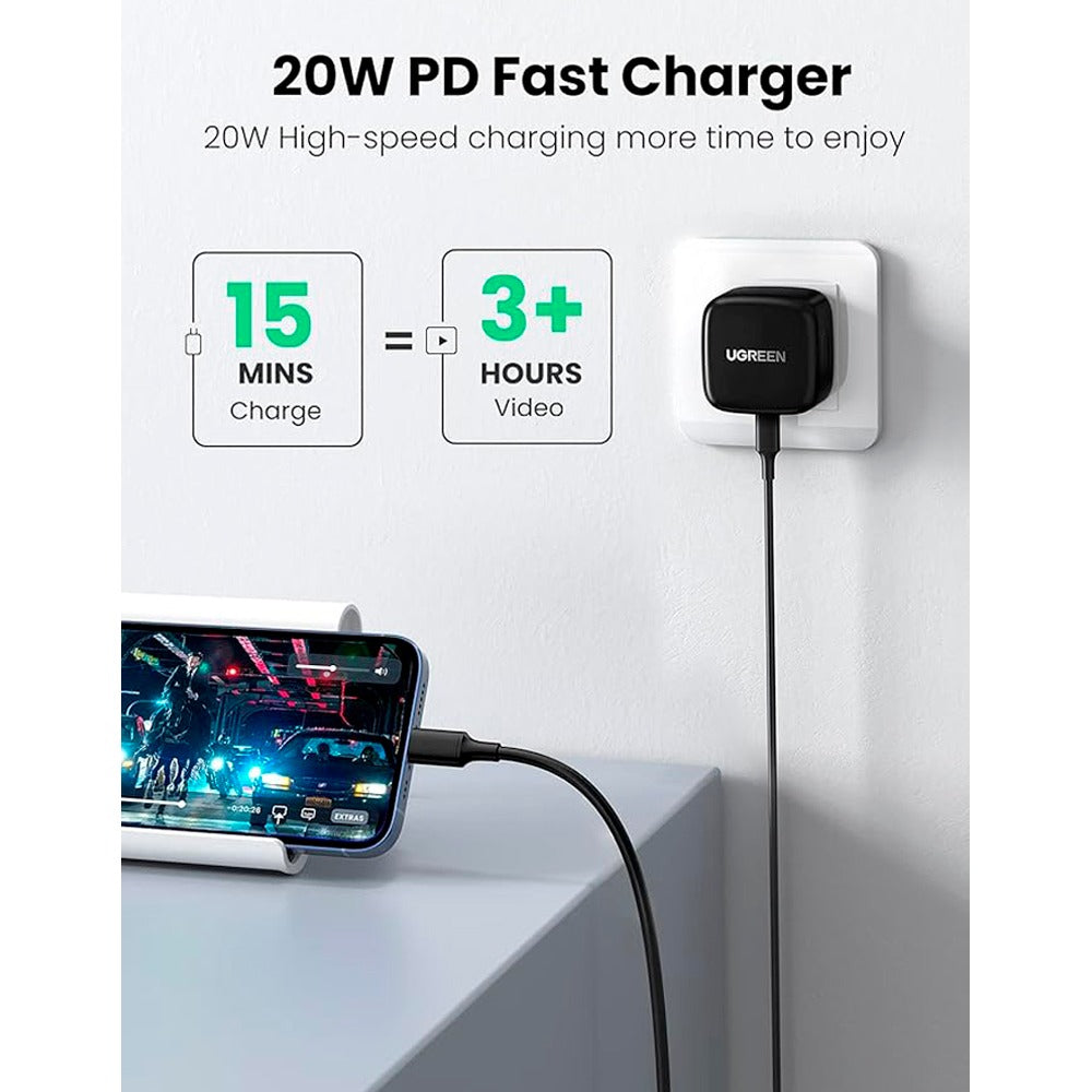 UGREEN PD20W Fast Charger One Port (UK Plug) - Black