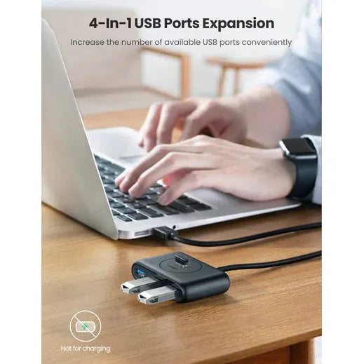 UGREEN USB 3.0 High-Speed 4-Port Hub (1m Cable) – Black