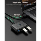 UGREEN USB 3.0 High-Speed 4-Port Hub (1m Cable) – Black