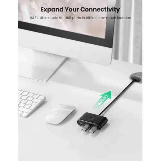 UGREEN USB 3.0 High-Speed 4-Port Hub (1m Cable) – Black
