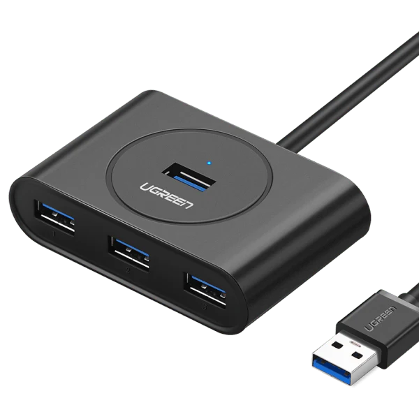 UGREEN USB 3.0 High-Speed 4-Port Hub (1m Cable) – Black
