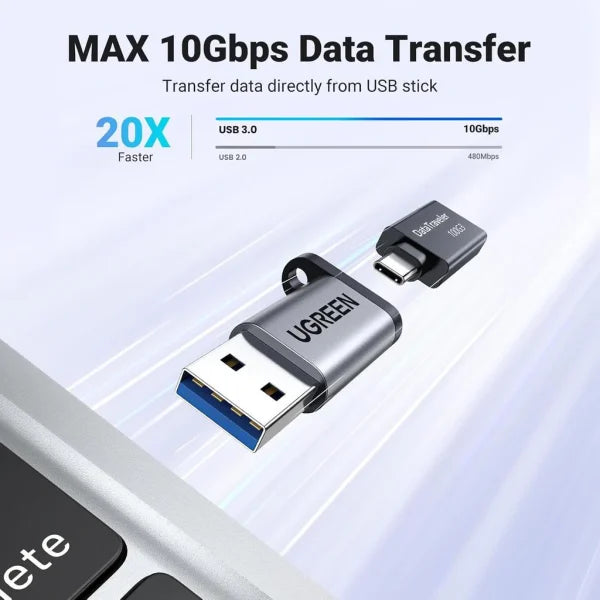 UGREEN USB-A 3.0 to USB-C Adapter - Gray