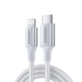 كيبل UGREEN USB-C إلى لايتنينج 20 واط، مضفر بغلاف من الألومنيوم، 1 متر - فضي