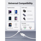 UGREEN USB-C to Lightning M/M Cable Rubber Shell 2m 60W - White