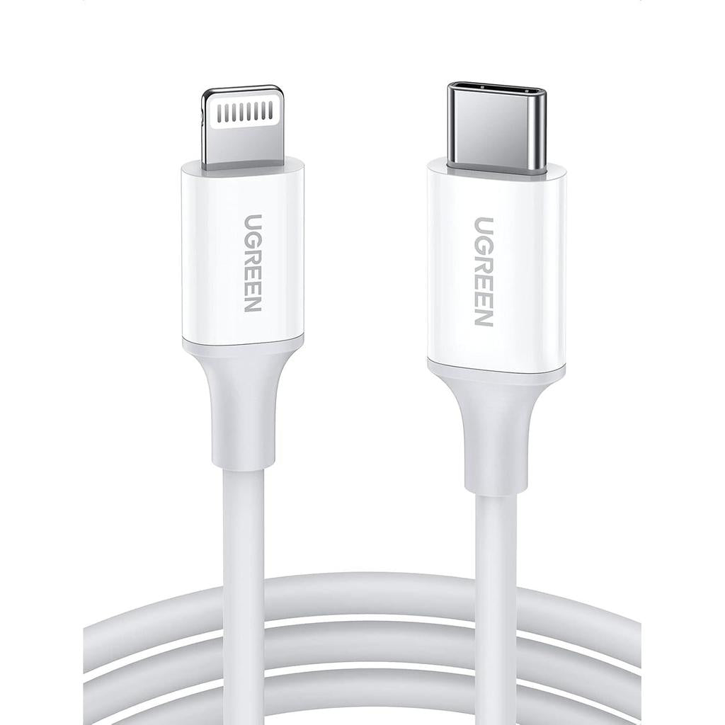 UGREEN USB-C to Lightning M/M Cable Rubber Shell 2m 60W - White