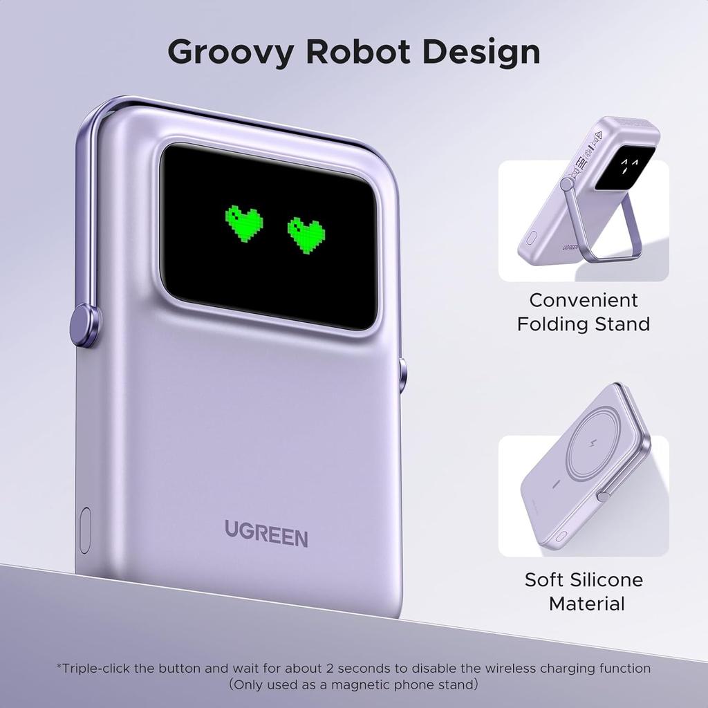 UGREEN Uno Magnetic Wireless Power Bank 10000mAh 20W - Purple