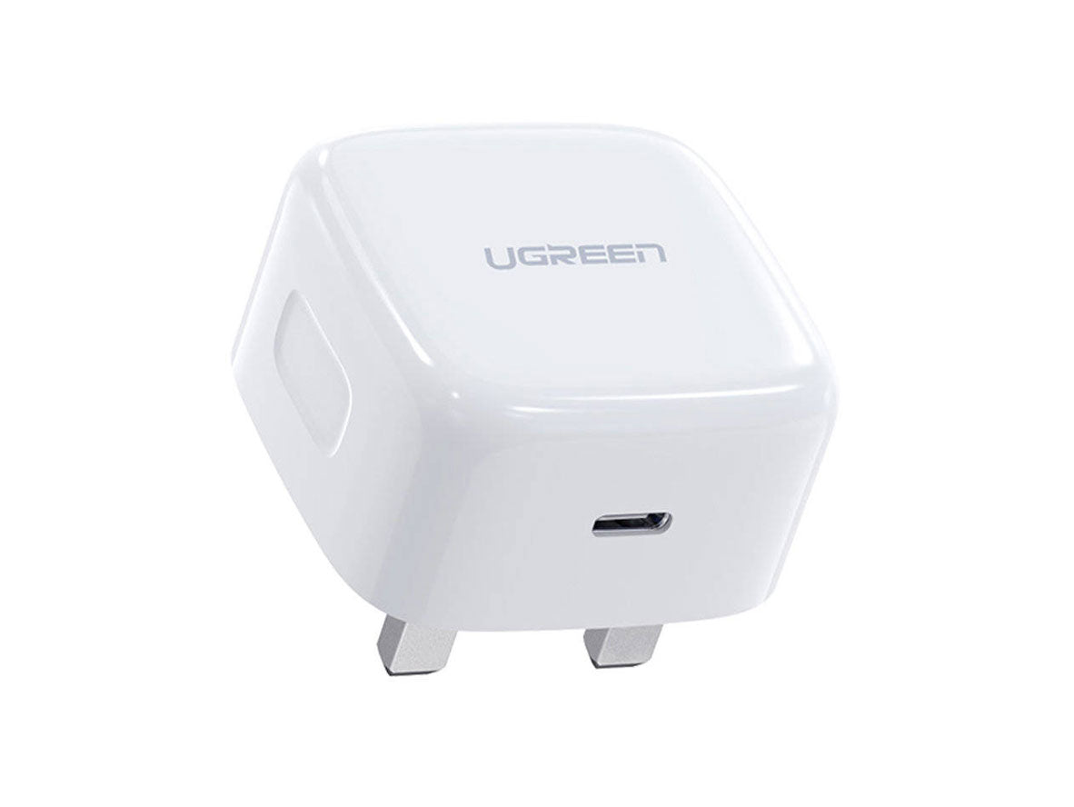 UGREEN PD 20W Fast Charger Single-Port USB-C Wall Adapter (UK Plug) - White