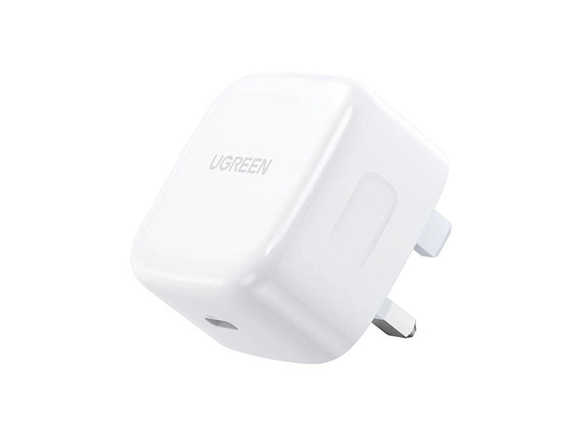 UGREEN PD 20W Fast Charger Single-Port USB-C Wall Adapter (UK Plug) - White