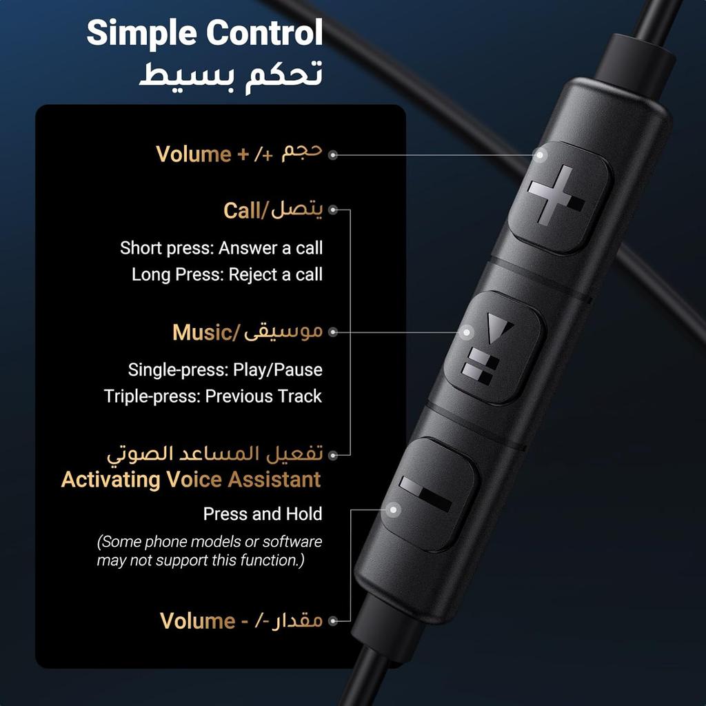 UGREEN Wired Earphones with USB-C Connector - Black
