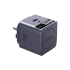 UGREEN 65W GaN Fast Charger with Retractable Cable USB-C 2-port - Space Gray