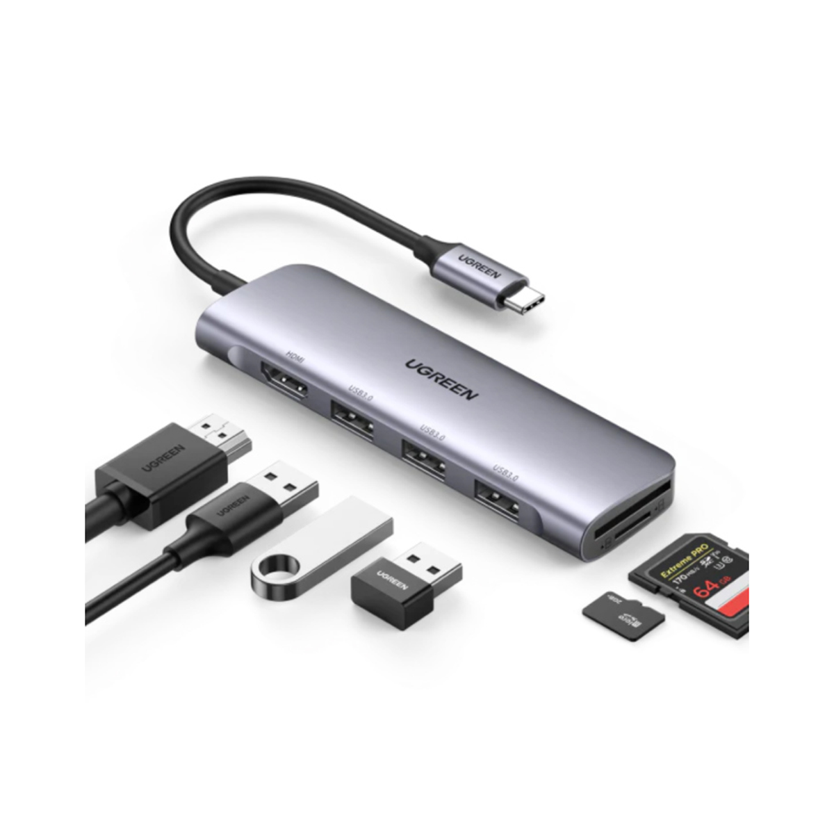 UGREEN USB-C Multifunction Adapter- Gray