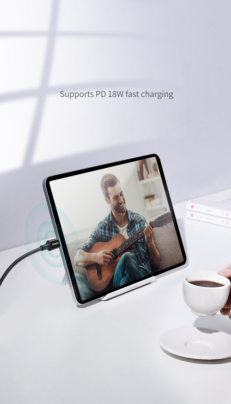كابل شحن UGREEN USB-C إلى USB-C بقوة 100 واط - 2 متر - أسود