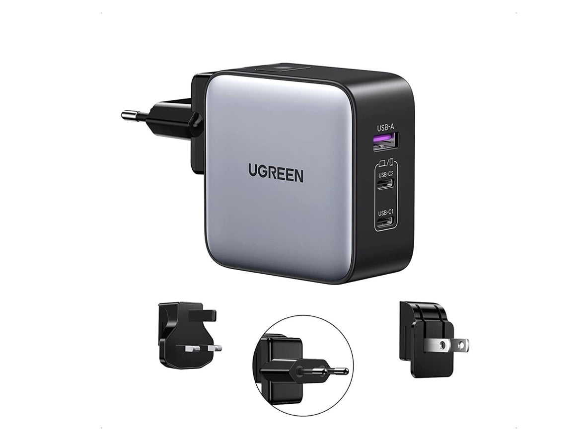 UGREEN GaN 65W Fast Charger 3-Port - Gray