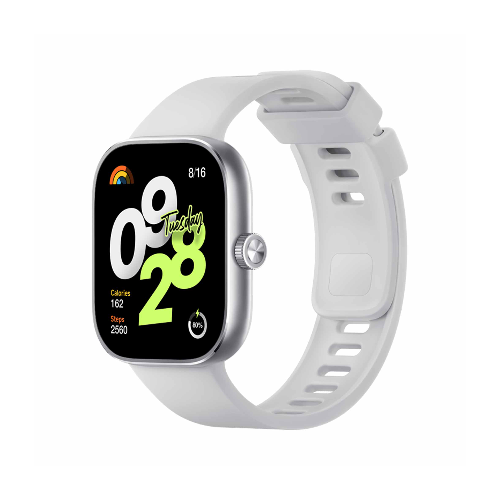 Smartwatch with a white band on a white background