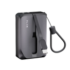 ZLOS 10000mAh MINI Power Bank with Built-in USB-C and Lightning Cables
