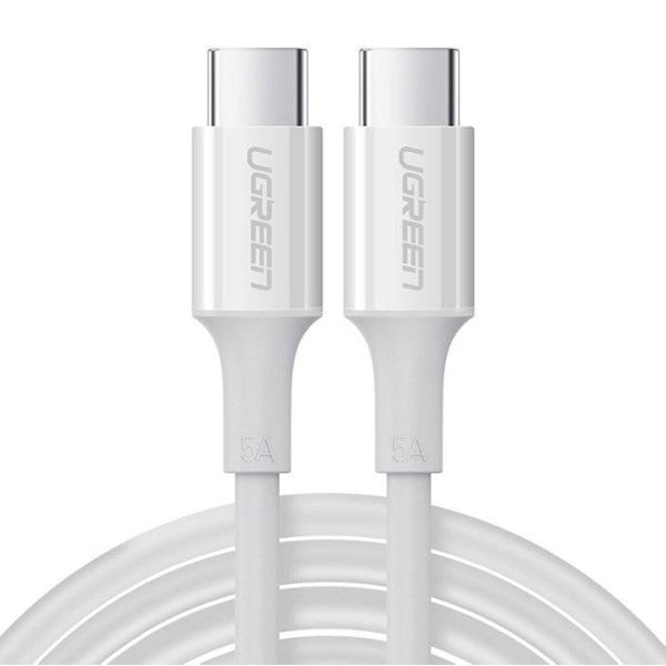 كابل شحن UGREEN USB-C إلى USB-C بقوة 100 واط - 2 متر - أبيض