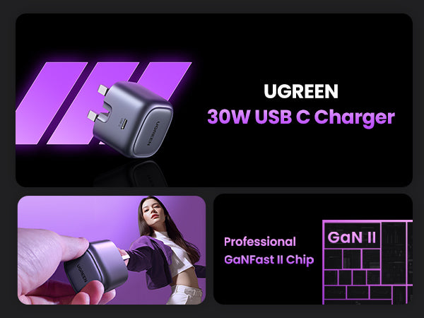 UGREEN Nexode 30W USB-C PD GaN Fast Charger UK - Space Gray