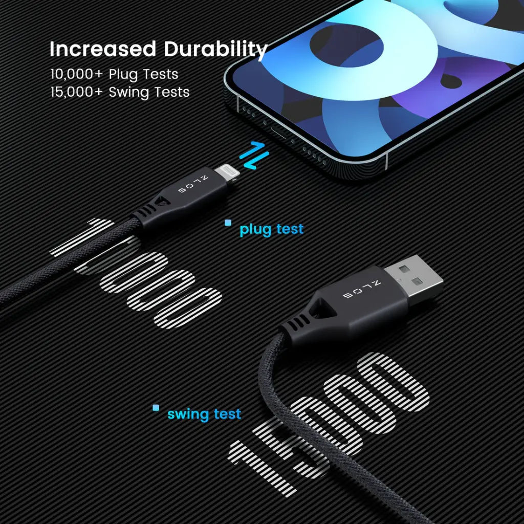 كابل ZLOS USB-A إلى لايتنينج مع حزام جلدي
