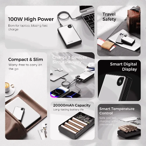 ZLOS YG20 100W Portable Laptop Power Bank 20000mAh