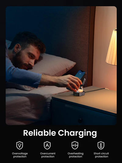 UGREEN 2-in-1 Magnetic Wireless Charger 7.5W - Space Gray